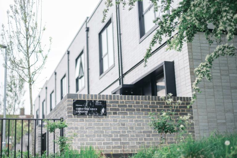 A photo of the new council homes at Christine Grice Gardens