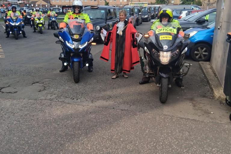 Mayor with charity bikers