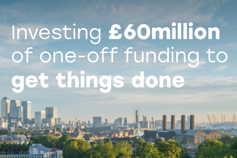 Investing £60 million of one-off funding to get things done