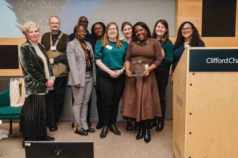 Staff from the Royal Borough of Greenwich picking up their Awards at the Advising Londoners Awards 