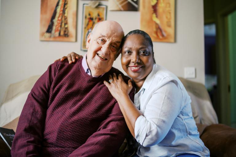 Image of Shared Lives Carer Sandra with Colin, who she cares for. 