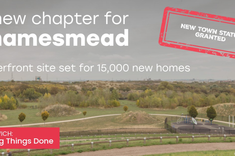 A new chapter for Thamemead. New town status granted.