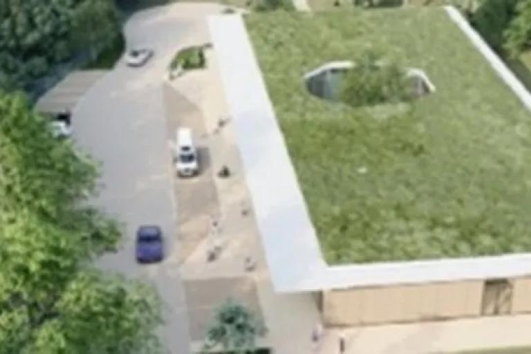 View from above of artists impression of the Transitional Learning Centre (TLC)