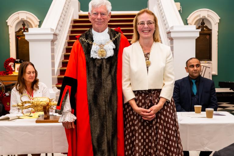 Councillor David Gardner, Mayor of the Royal Borough of Greenwich, and his wife Mayoress Alison Chubb