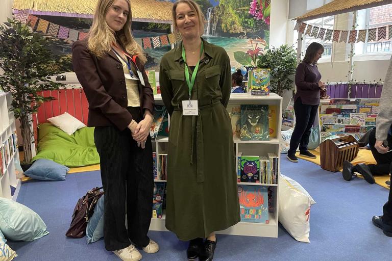 ABC Book Club receiving their donation of £175 for 500 books