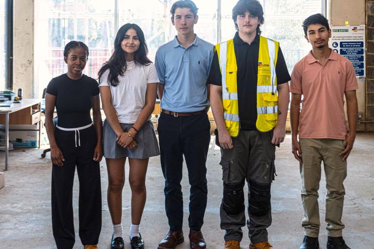 Work experience students Jada, Candela, Killan, Tyler and Jeras