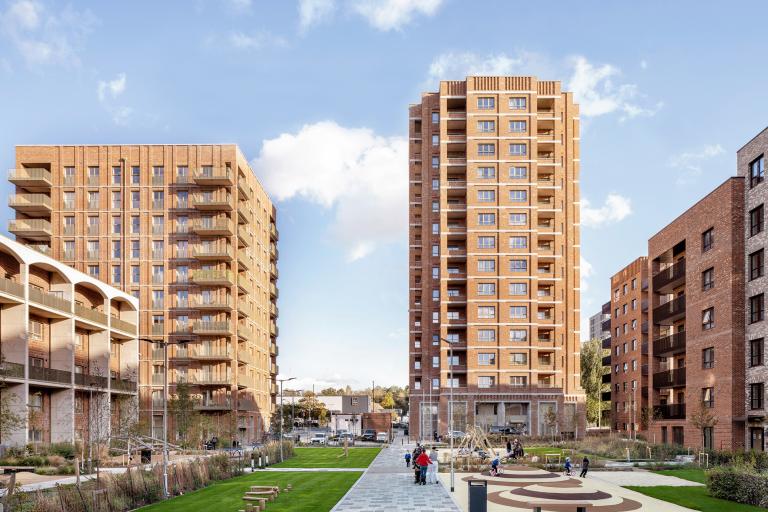 A view of Kidbrooke Park Road, the UK's largest new social housing development