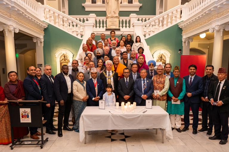 Mayor of the Royal Borough of Greenwich leading a service to remember the people of Nepal and Tibet
